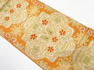 アンティーク 花更紗模様織り出し袋帯(着用可)